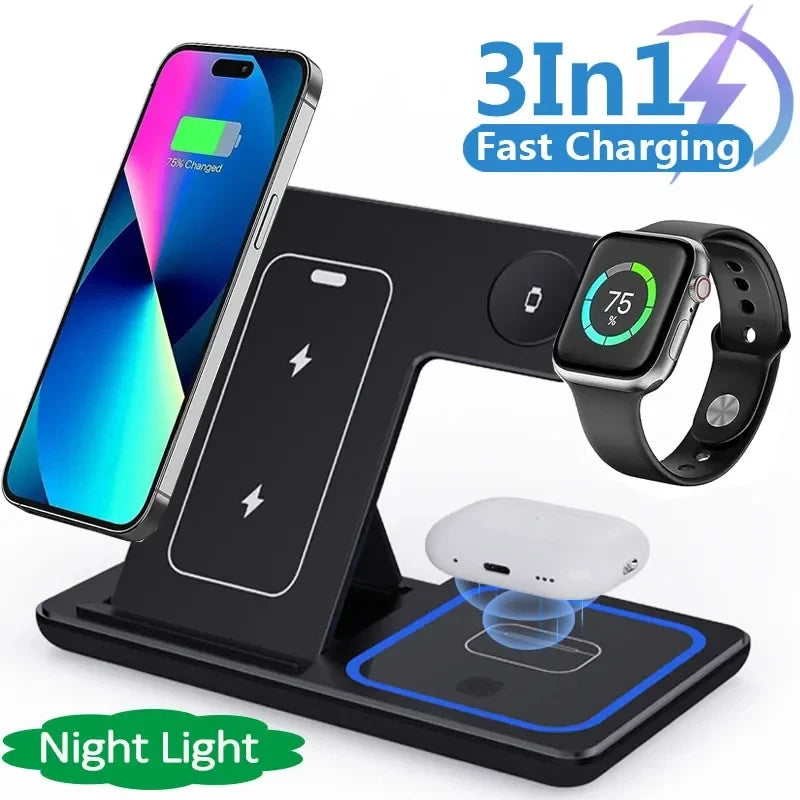 3 In 1 LED Wireless Charging Station